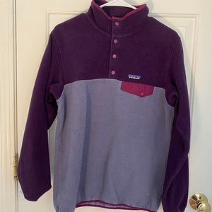 Patagonia Women's Synchilla Purple/Blue Fleece Snap T Pullover Size Medium